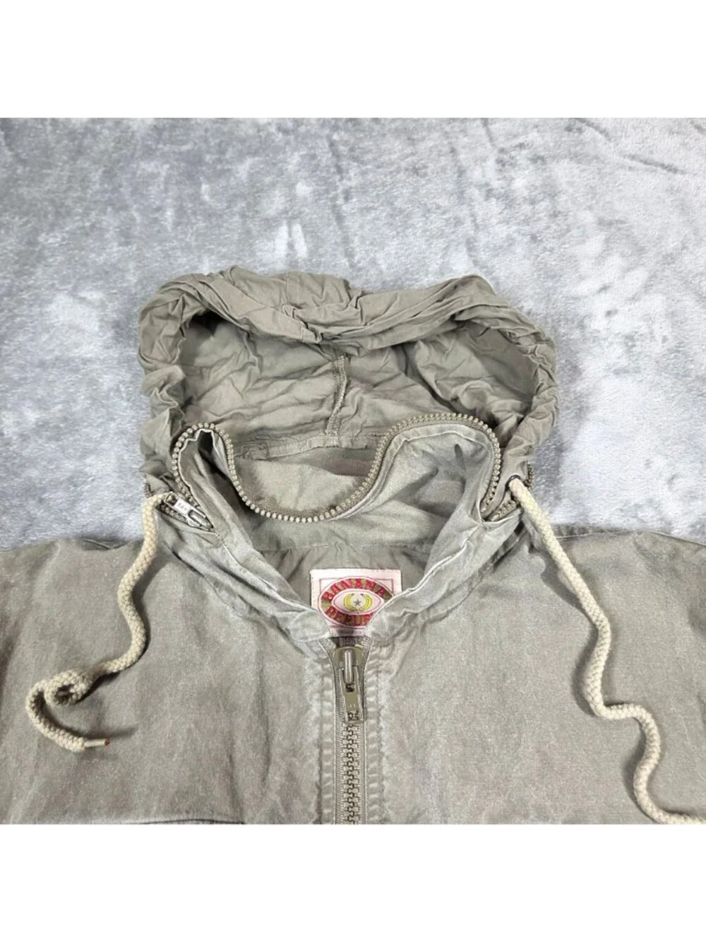 Vintage Banana Republic Vest Mens Large Green Safari Hunting Cargo Hooded 80s